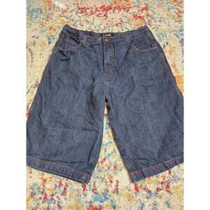 Vintage Y2k 2000s Access Denim Jean Shorts Baggy Wide Leg Dark Wash Size 38"